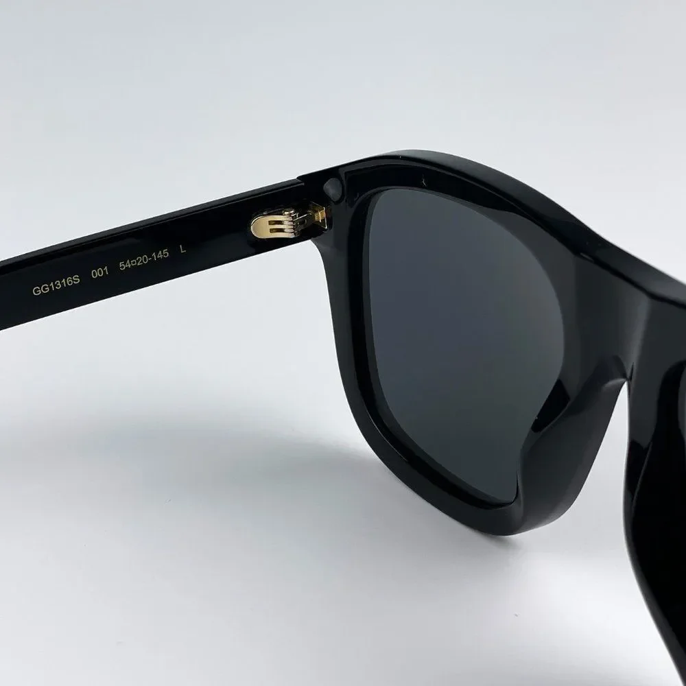 Gucci GG1316S 001 Sunglasses Black Grey Square Unisex - Picture 10 of 11